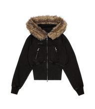 Load image into Gallery viewer, Faux Fur Zip-Up Hoodie