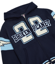 Load image into Gallery viewer, Varsity Knit Zip-Up Hoodie