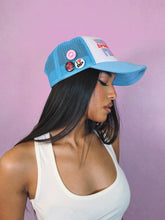 Load image into Gallery viewer, I Only Love My Bed Trucker Hat - Light Blue