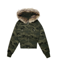 Load image into Gallery viewer, Faux Fur Zip-Up Hoodie