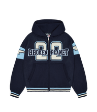 Load image into Gallery viewer, Varsity Knit Zip-Up Hoodie