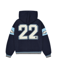 Load image into Gallery viewer, Varsity Knit Zip-Up Hoodie