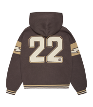 Load image into Gallery viewer, Varsity Knit Zip-Up Hoodie