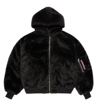 Load image into Gallery viewer, Reversible Snow Camo Fur Bomber Jacket