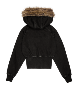 Faux Fur Zip-Up Hoodie