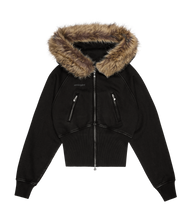Load image into Gallery viewer, Faux Fur Zip-Up Hoodie
