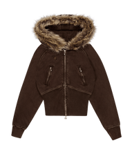 Load image into Gallery viewer, Faux Fur Zip-Up Hoodie
