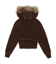 Load image into Gallery viewer, Faux Fur Zip-Up Hoodie
