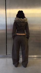 Faux Fur Zip-Up Hoodie