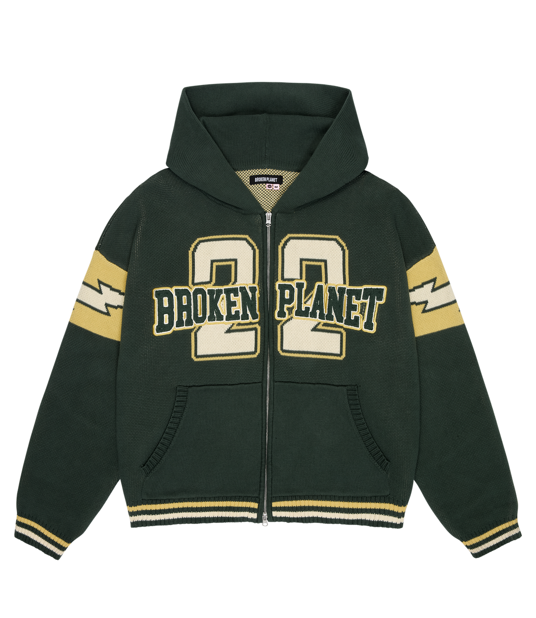 Varsity Knit Zip-Up Hoodie